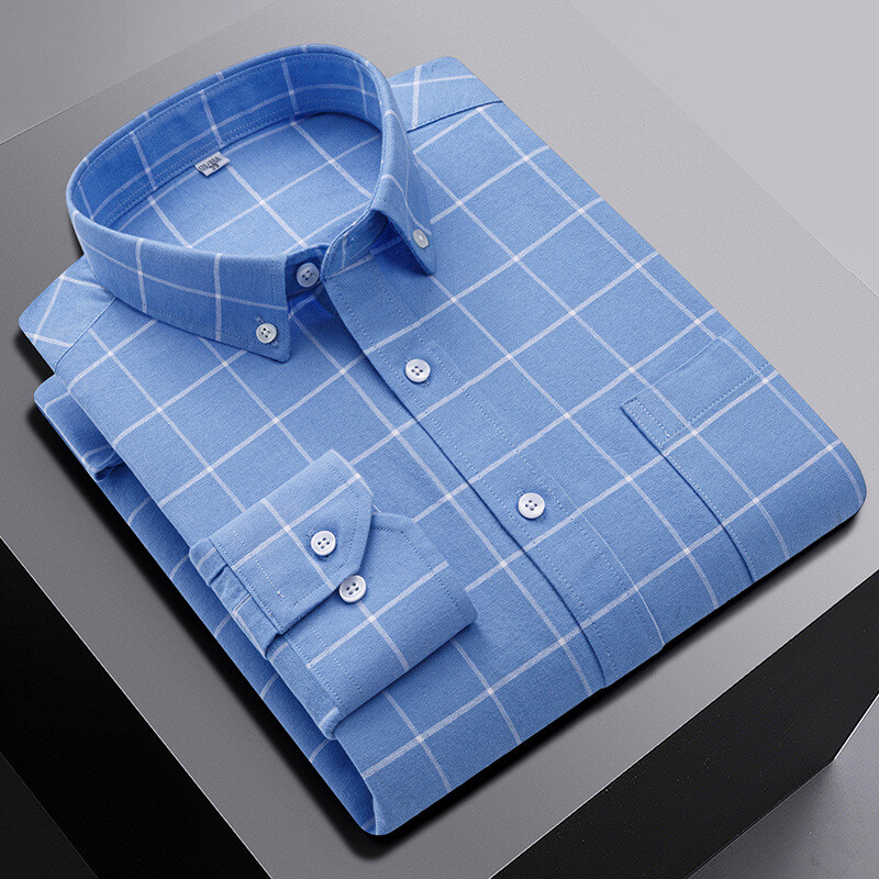 Mens Dress Oxford Shirts Formal Business Long Sleeves Cotton Casual Shirts Tops