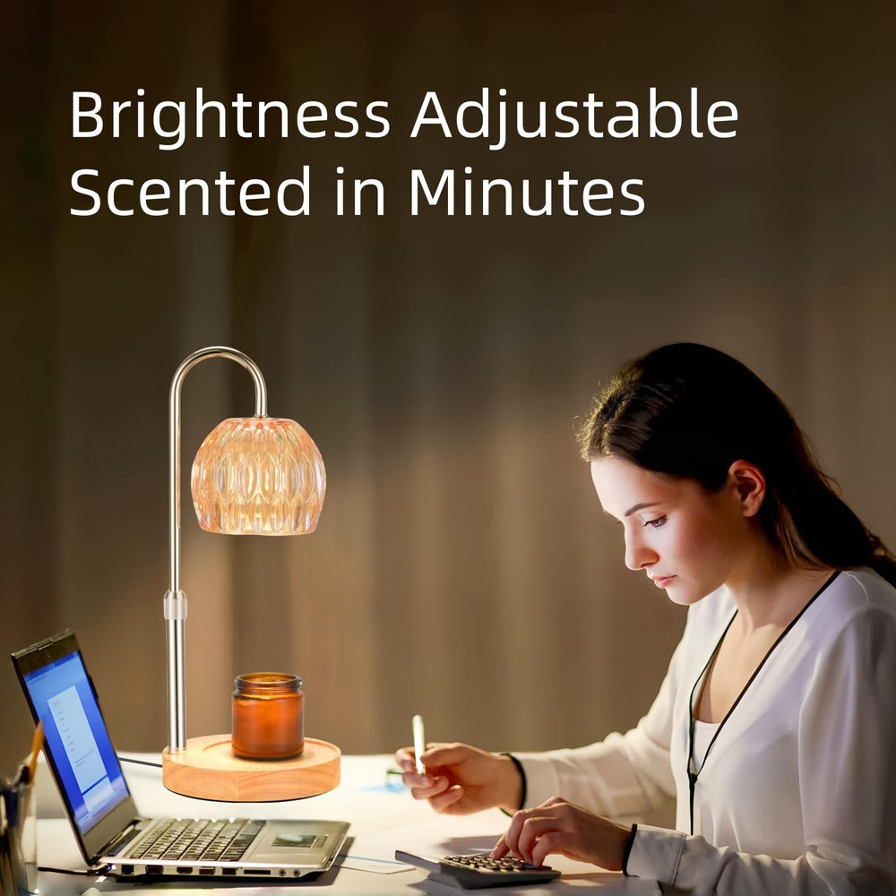 Candle Warmer Lamp with Timer, Adjustable Height Dimmable Candle Warmer,Compa...