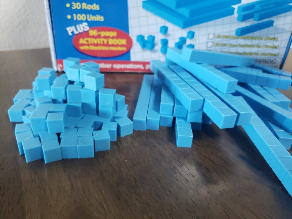Base Ten Math Blocks Starter Set Learning Resources 141 Pieces Blue Homeschool