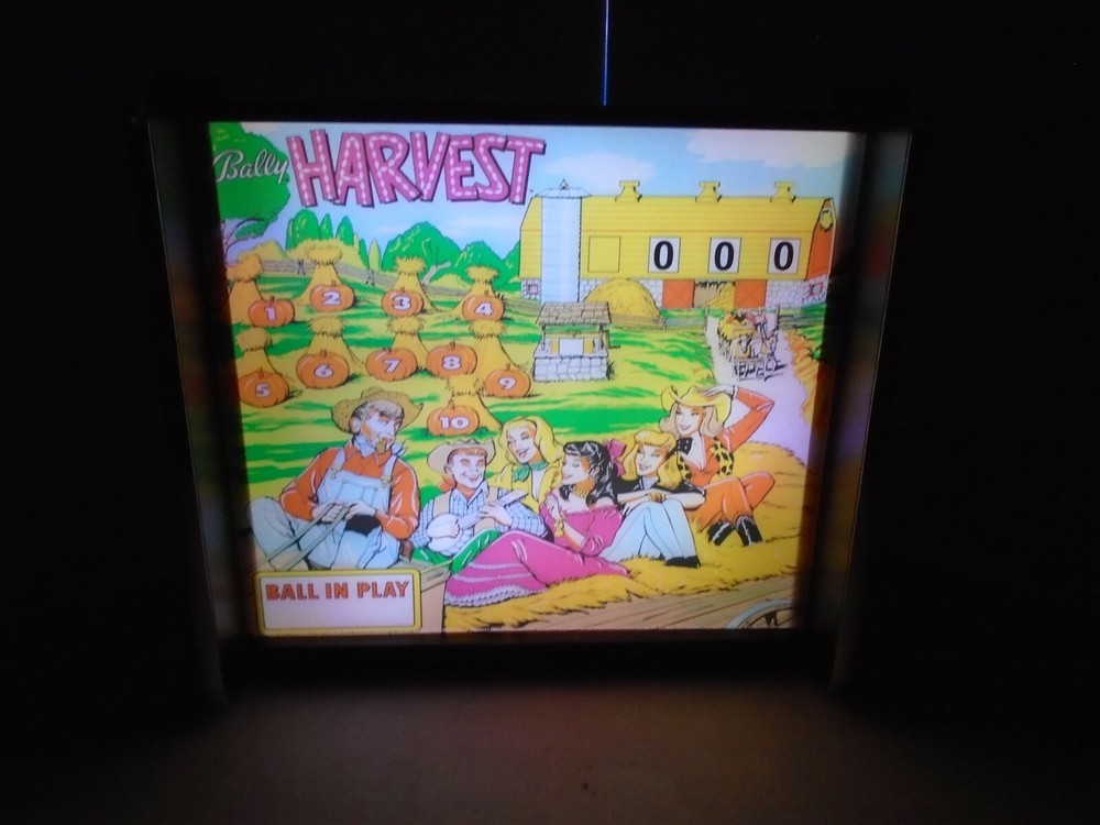 Bally Harvest Pinball Head LED Display light box