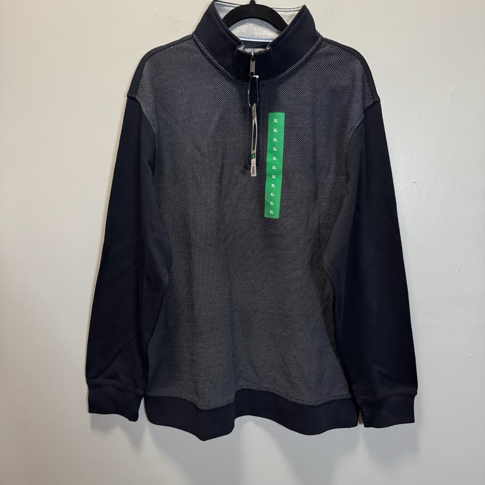 Ted Baker Quarter Zip Men’s Pullover Textured Top Blue Size XL