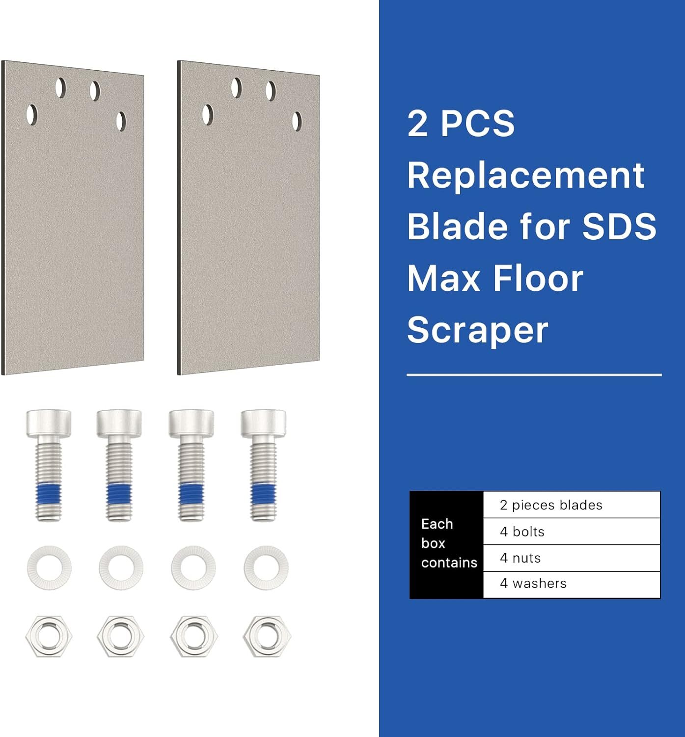 TOOVEM 2Pcs Repl Scraper Blade for 6in SDS Max Floor Scraper Thinset Removal US
