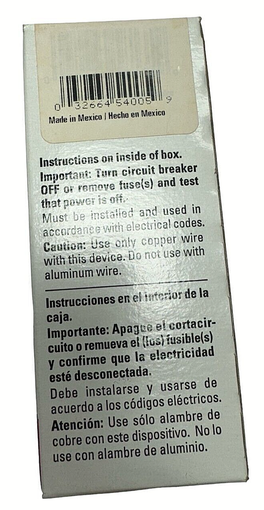 Cooper 3283V Ivory Combination Triple Single Pole Switch w/Ground 15A, 125V