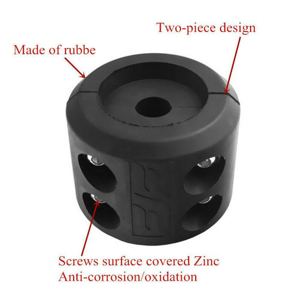 2pcs Black Winches Cable Hook Stopper Set Rubber Cushion For UTV