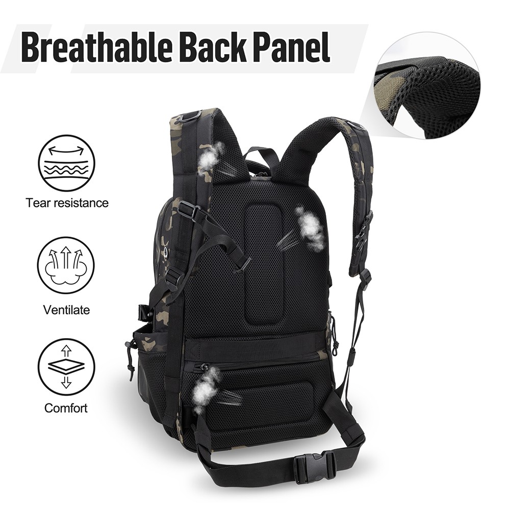 Tactical Backpack 40L with 6L Insulated Lunch Box Compartment, Durable for Work