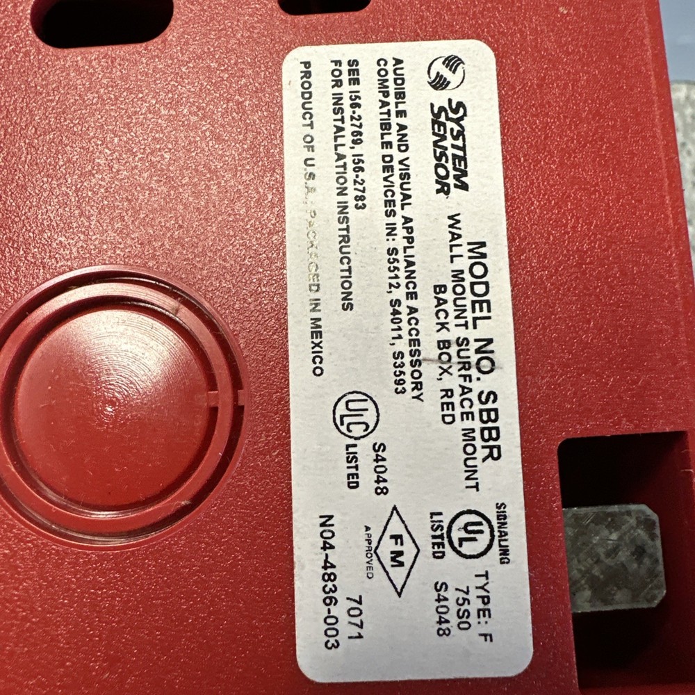 **NEW** System Sensor SBBR - Wall Mounted Surface Box Red
