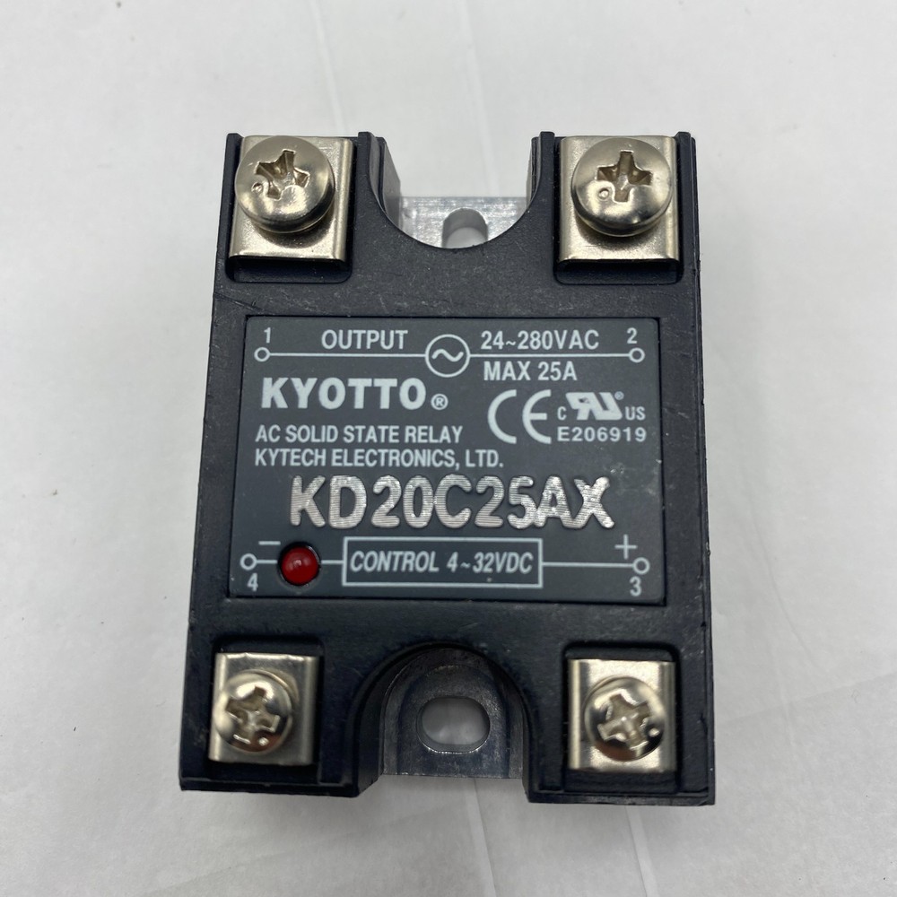 KYOTTO KD20C25AX AC SOLID STATE RELAY 24-280VAC MAX 25A CONTROL 4-32VDC