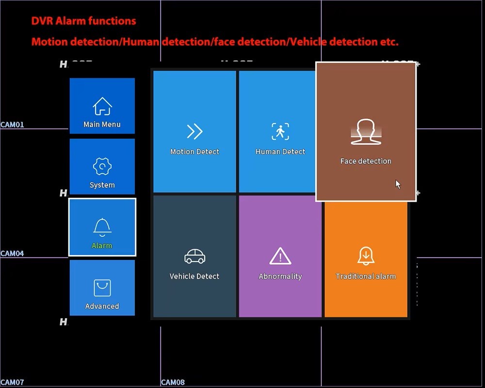 4K 8CH DVR Security Video Record Human Detection Smart Playback APP H.265+