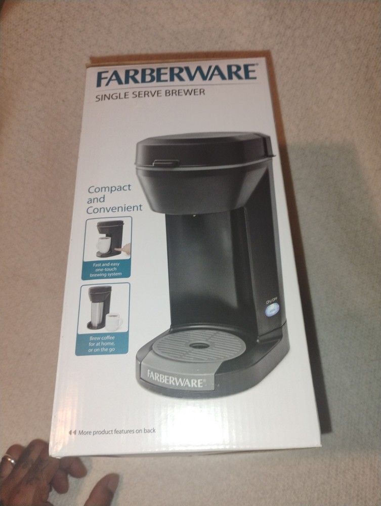 NIB Farberware Single Serve Maker Brewer Compact & Convenient One Touch Brewing
