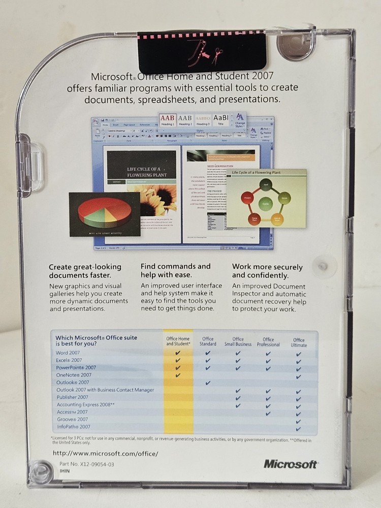 Microsoft MS Office Home and Student 2007 Word Excel PowerPoint OneNote