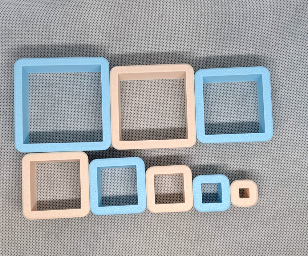 Square Clay Cutter Shape Set ~ Polymer Crafting Tool ~ Stackable Outline ~ Craft