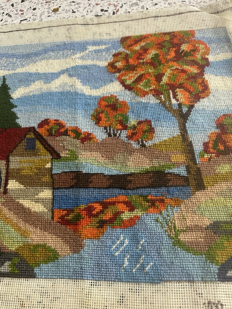 Vintage Creative Circle Needlepoint Canvas 1980