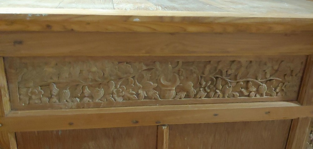 Large handcrafted Teak Buffet - Wooden Pins