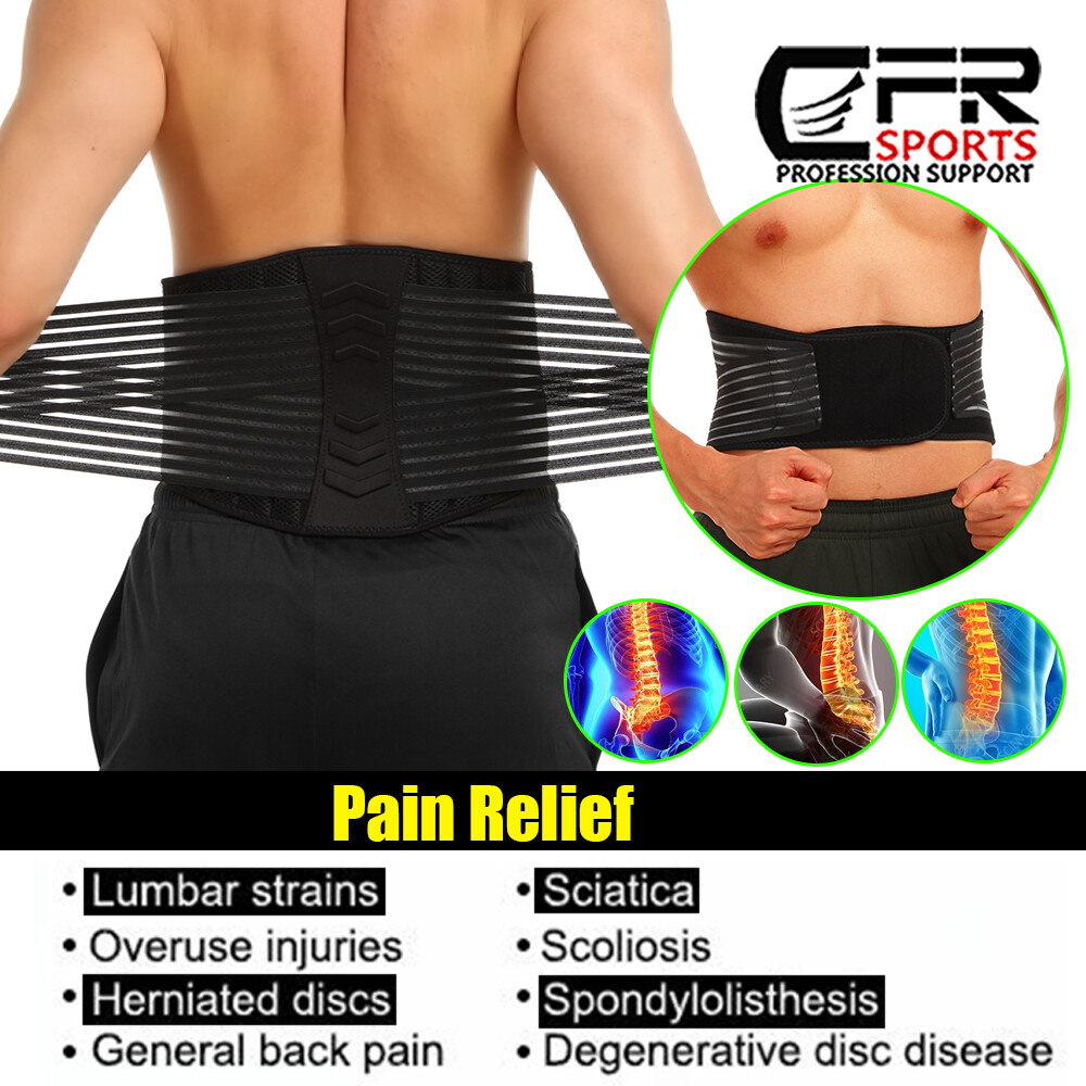 Lumbar Support Lower Waist Back Belt Brace Pain Relief Sciatica Herniated Disc