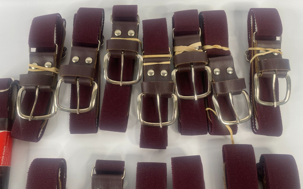 14 Maroon Alleson Athletics Adjustable Elastic Baseball Belts