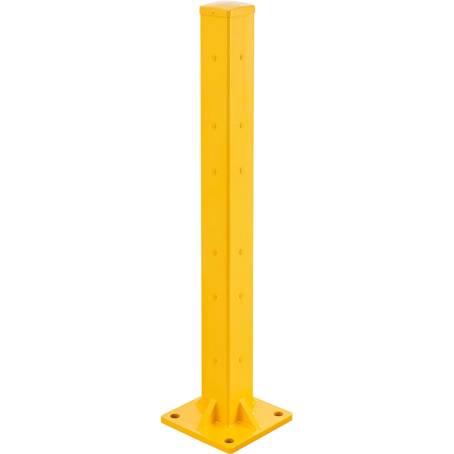 Global Industrial Bolt-On Steel Post for Double 3-Rib Guard Rail 42"H Yellow