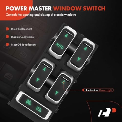 Front Left Driver Side Master Power Window Switch Compatible with Lincoln