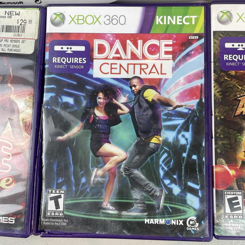 Microsoft Xbox 360 KINECT Kinect Sensor With Box Four 4 Games Cables Manual EUC