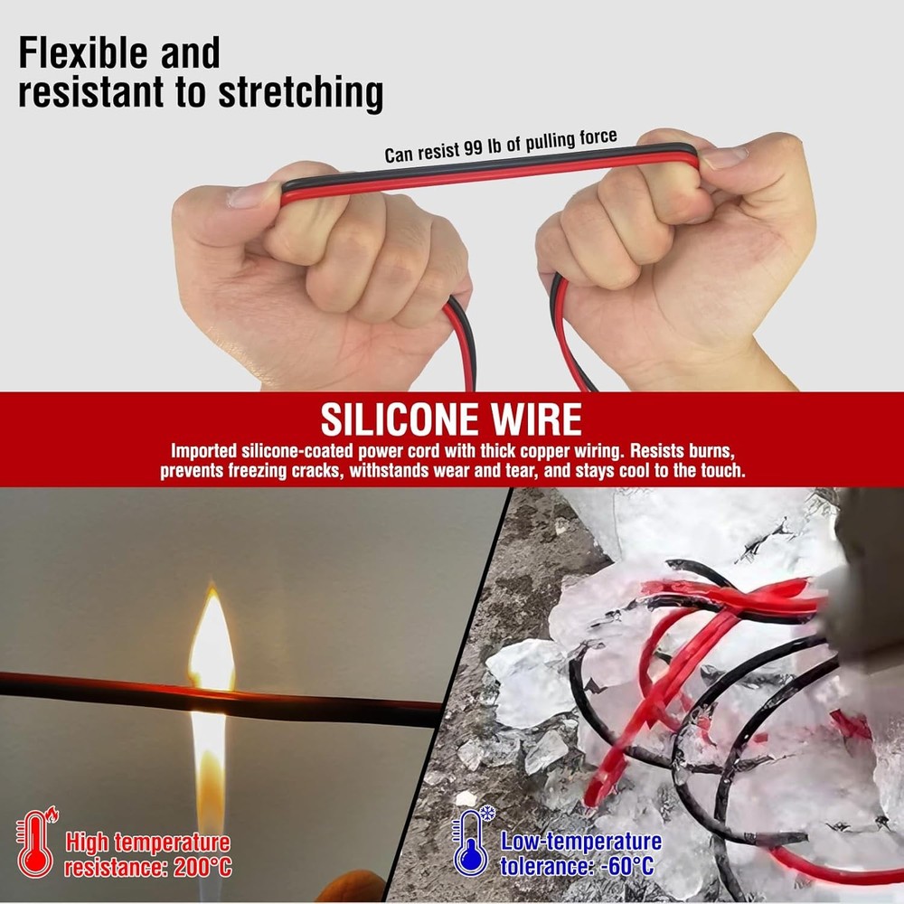 Professional Multimeter Test Leads Kit,Extra-Long Soft Silicone Meter Red