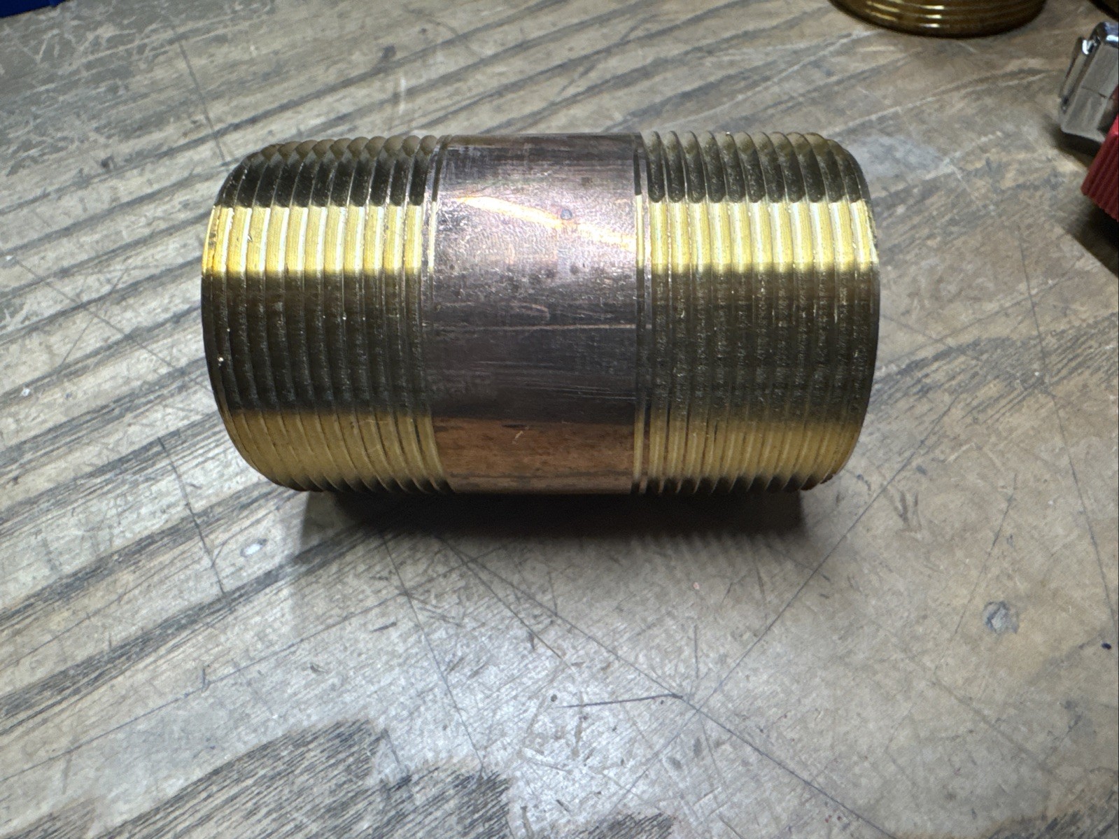 1-1/2" Mnpt X 3" Length TBE Brass Pipe Nipple 1J3979-D10