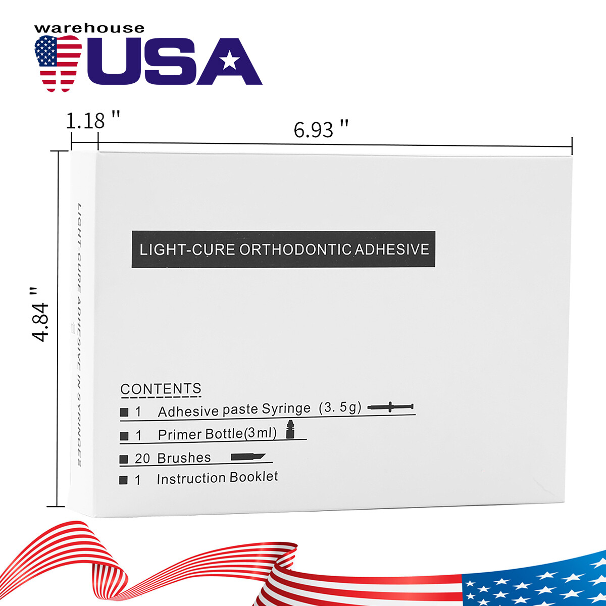 DENTEX Dental Ortodontic Light Cure Kit de adhesivo de unión para soportes Brace