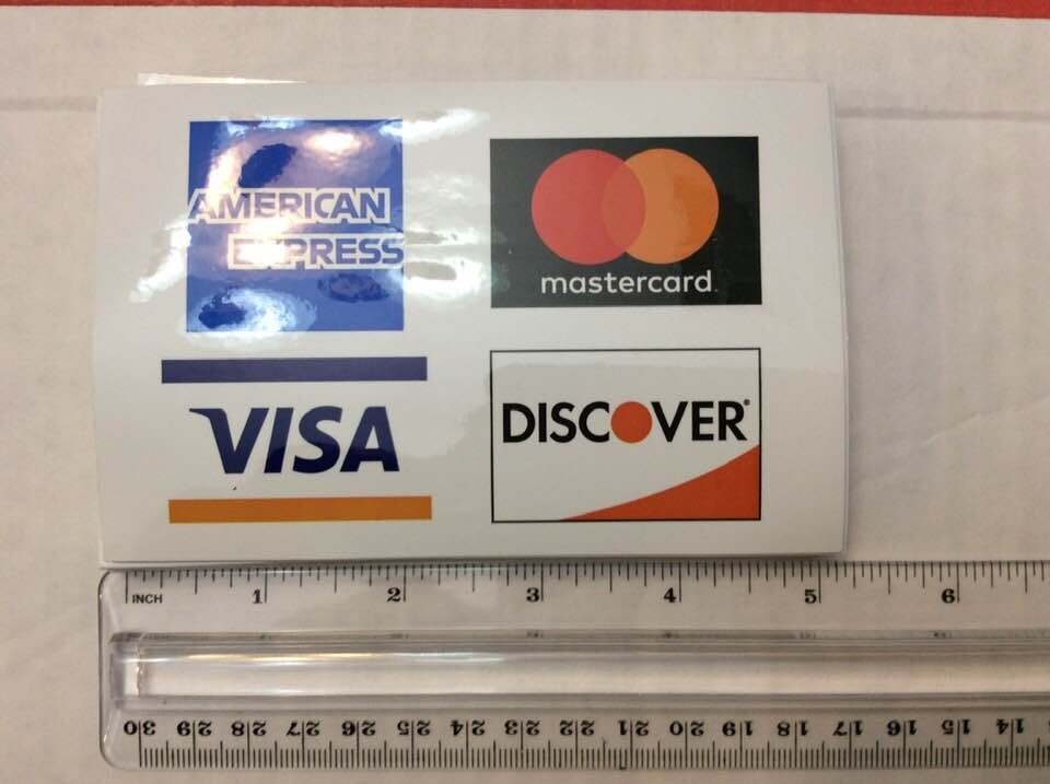 Credit card decals