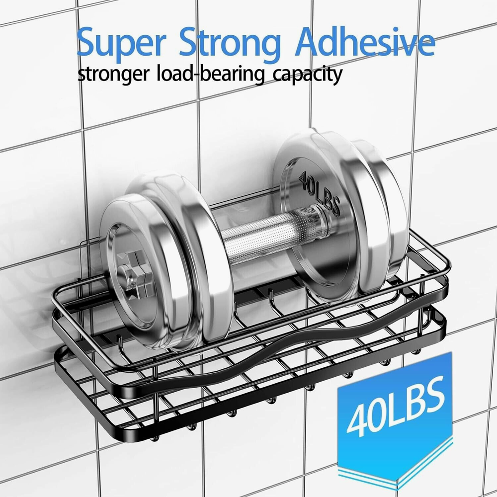2 Pack Set Shower Caddy Adhesive Shower Organizer for Bathroom Storage & Kitchen