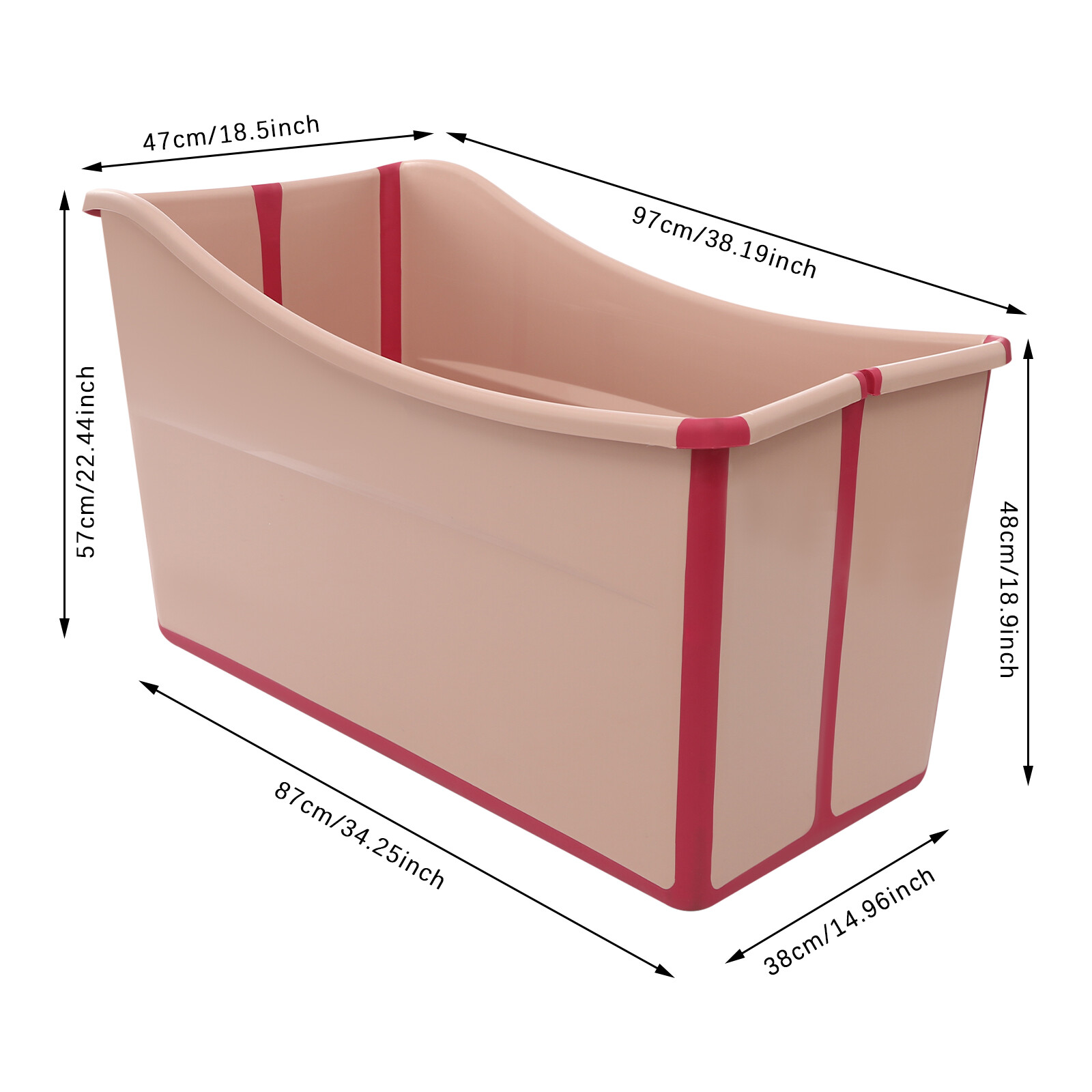 Portable Foldable Bathtub, Collapsible Children's Bathtub For Children Pink.
