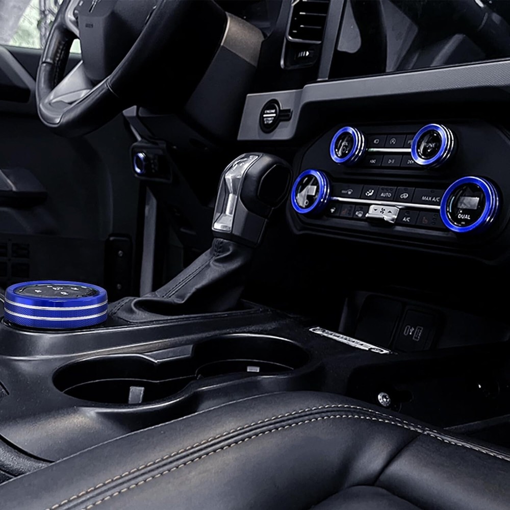 6x Knob Covers for Bronco 21+, Bronco Knob Covers Interior Accessories - Blue