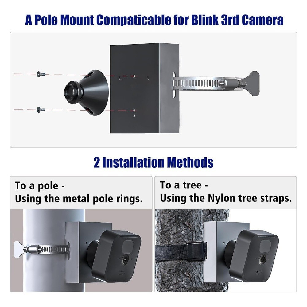 Adjustable Outdoor Solar Panel Mount for Blink & for Eufycam - 360?? Waterproof