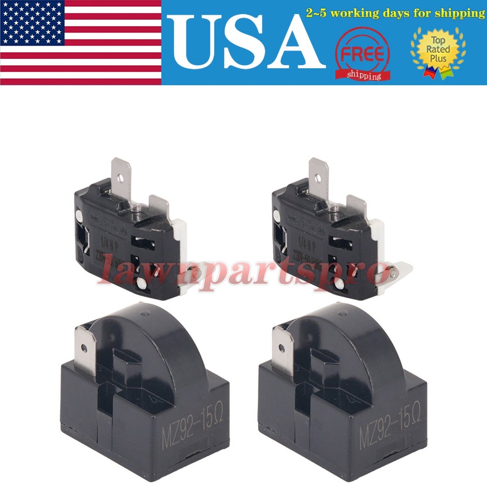 4x Refrigerator PTC Starter Relay Replace 2 Pins Compressor Overload Protector