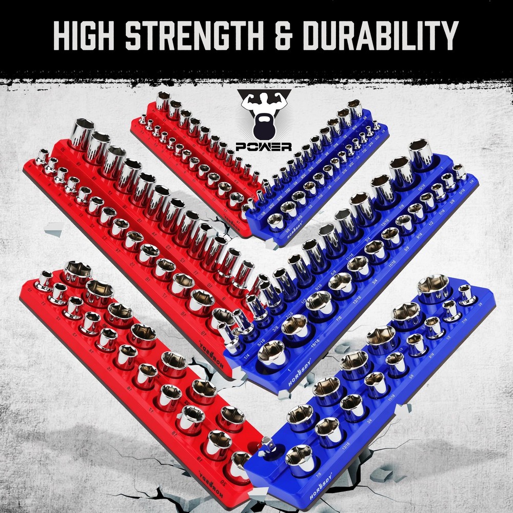 8Piece Magnetic Socket Organizer Set, Magnet Socket Holder, 1/4", 3/8", 1/2" ...