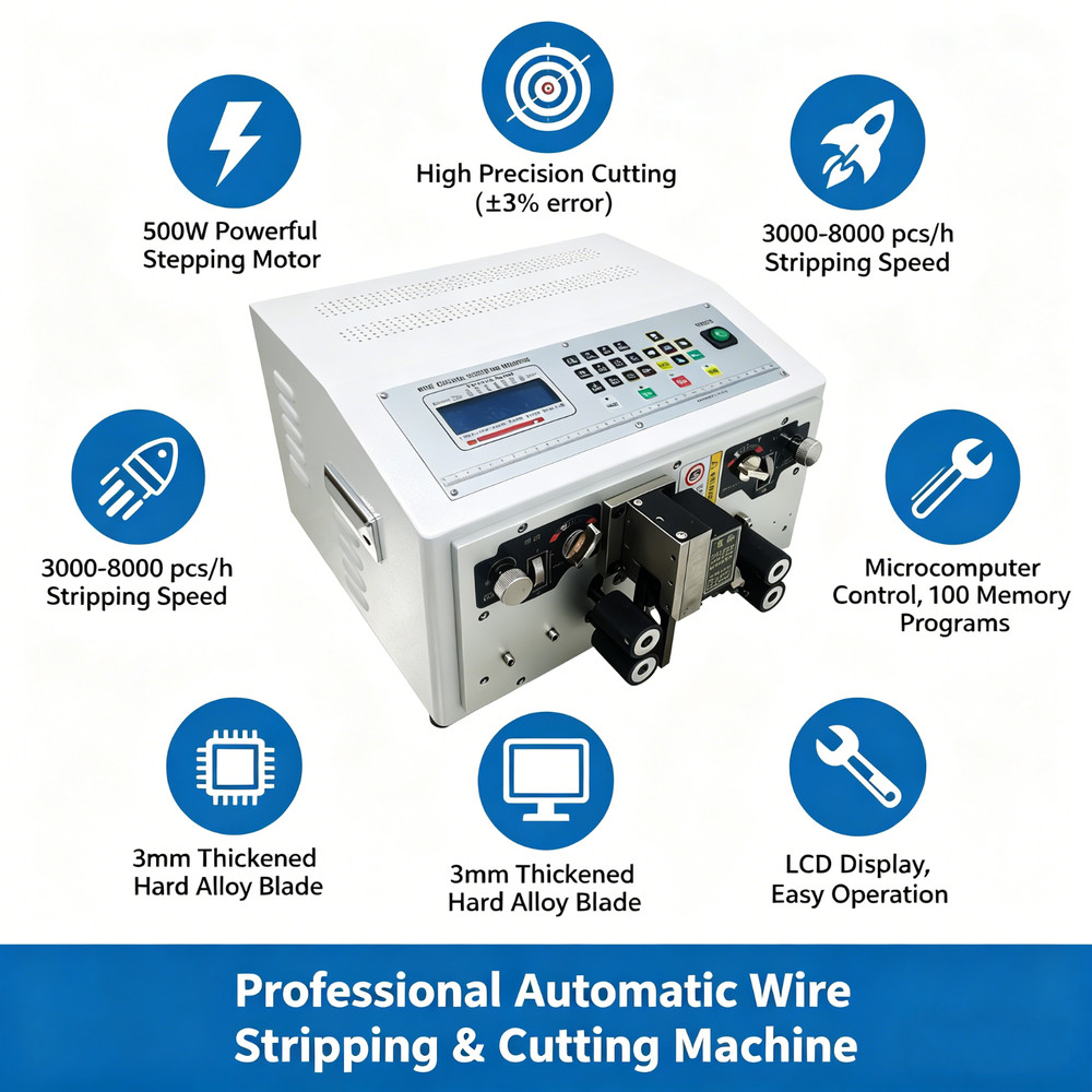 Automatic Computer Wire Stripping Cutting Machine 110V 500W BVR BV Wire Stripper