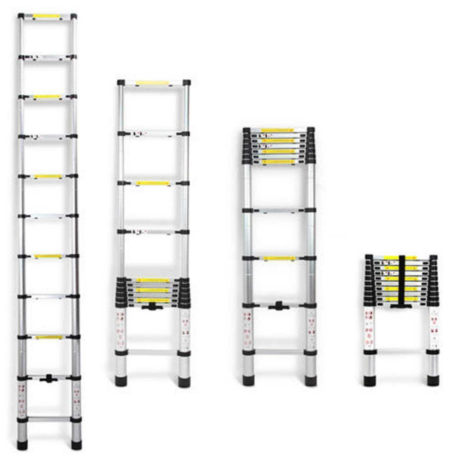 Telescoping Extension Ladder Aluminum Lightweight Collapsible Ladder EN131 150kg