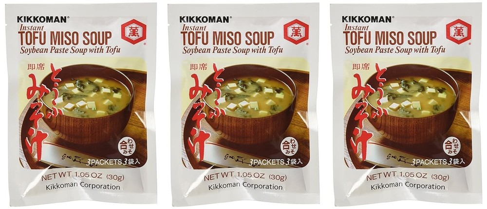 6-Pack Kikkoman Instant Tofu Soybean Paste Miso Soup, 3 Packets Each