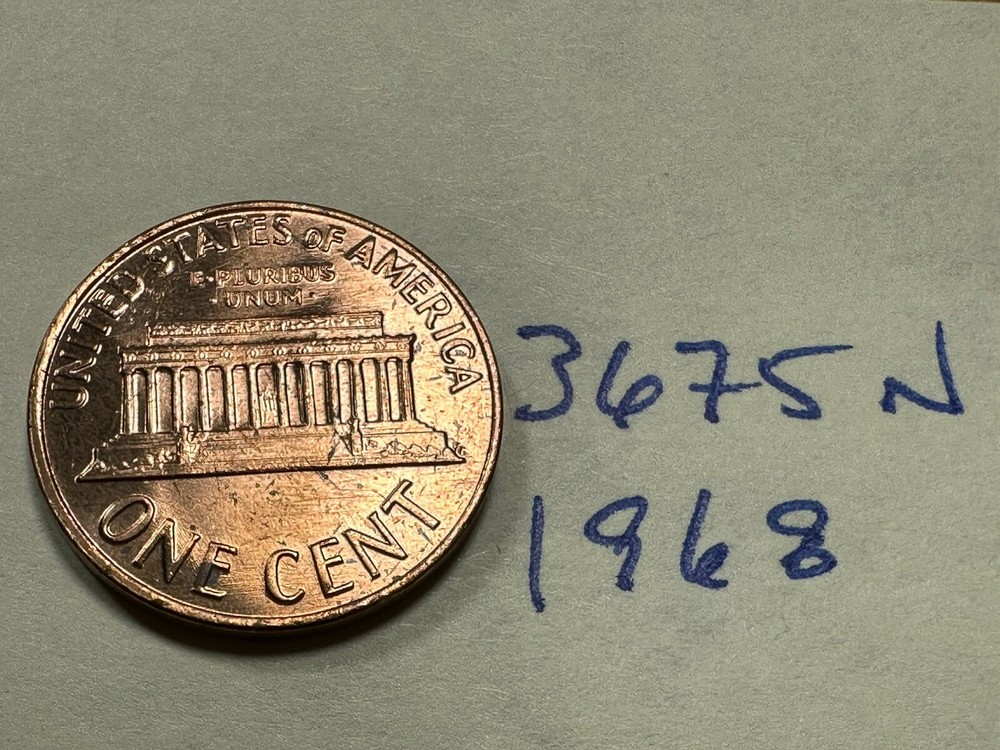 1968 Lincoln Memorial Cent Penny 3675N