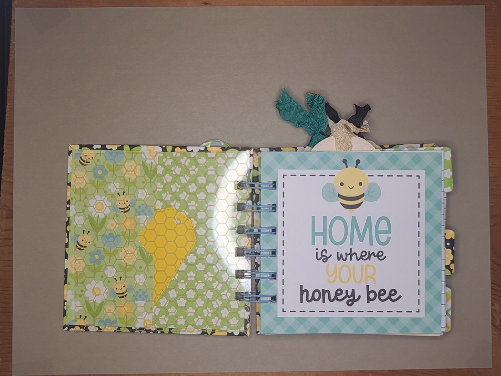 Little cinched journal notebook, Spring, handmade