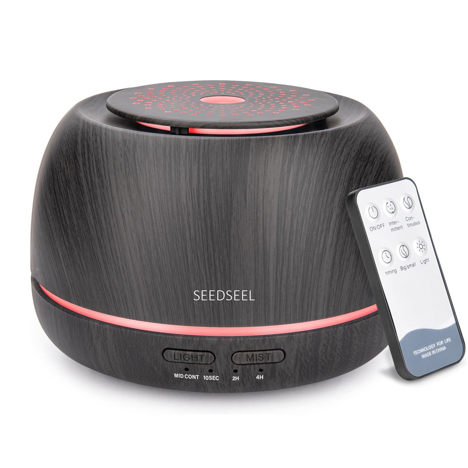 SEEDSEEL 300ML Essential Oil Diffuser,Ultrasonic Aromatherapy Dark Wood Grain