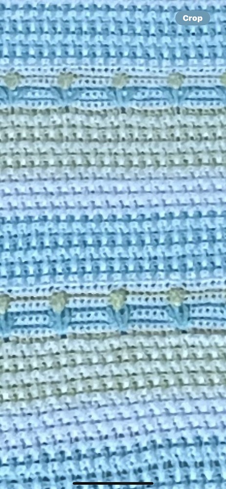 Beautiful crochet blanket pattern is “Spring Breeze” 60” X 53”