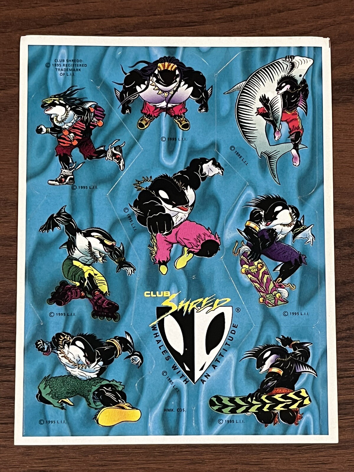10 Sheets CLUB SHRED Whales with an Attitude Stickers! Skate Board Roller Blade