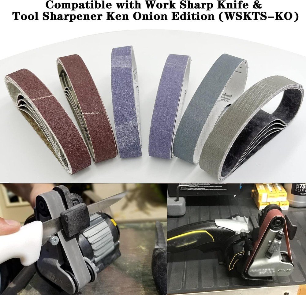 30 Pcs 3/4" x 12" Replacement Knife Sharpener Sanding Belt Kit for Work Sharp...