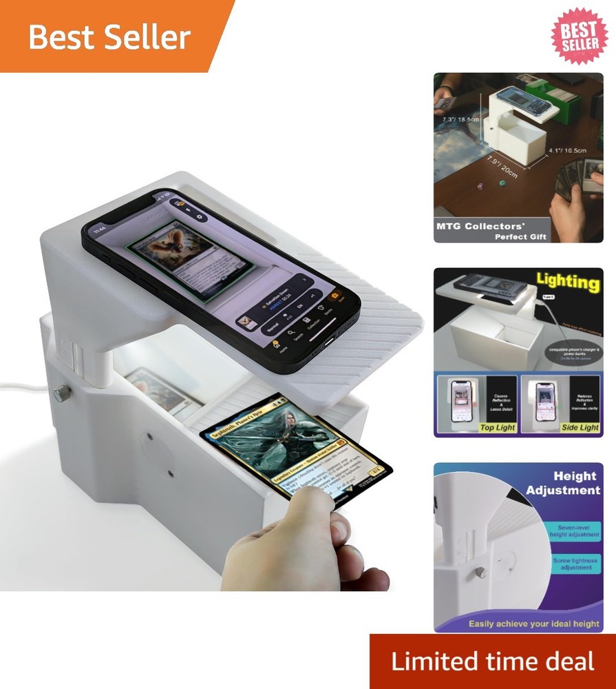 User-Friendly Trading Card Scanner with Built-in LED for Accurate Scanning