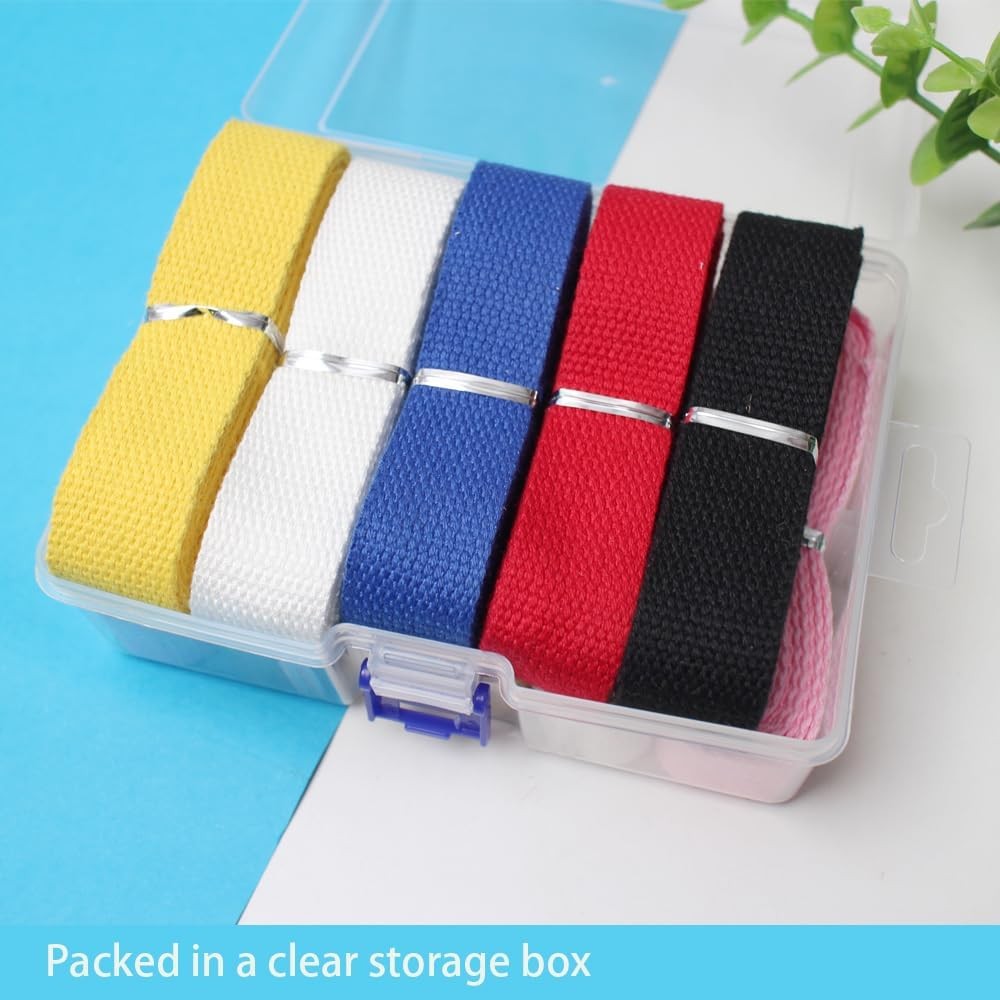 1 inch Cotton Webbing Strap 60ft Handles Bag Assorted Multi-color JS346