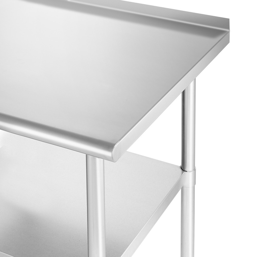 Stainless Steel Kitchen Restaurant Prep Work Table with Backsplash - 24" x 72"