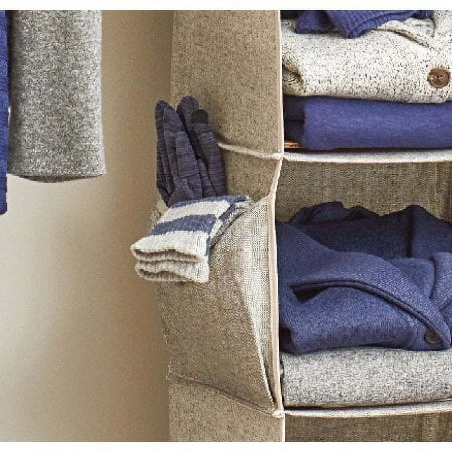 (4 pack) 6-Shelf Hanging Polyester and Cotton Closet Organizer with