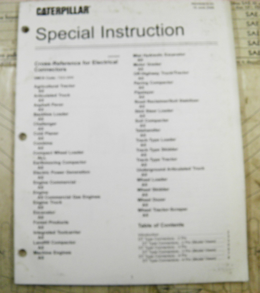 CAT Caterpillar SPECIAL INSTRUCTION CROSS REFERENCE ELE CONNECTORS REHS0970-03