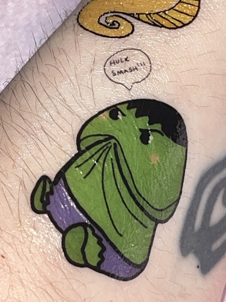 Chubby Hulk D*ck Marvel - Small - Temporary Tattoo.