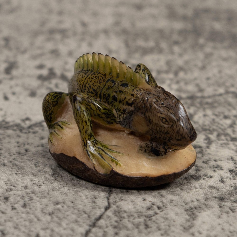 Iguana Lizard Reptile Tagua Carving