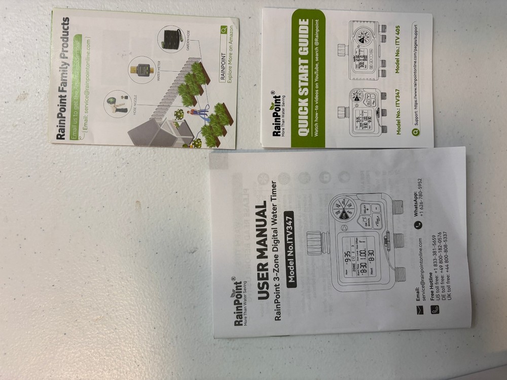 RAINPOINT 3-Zone Water Timer for Garden Hose – Model ITV347 – Open Box