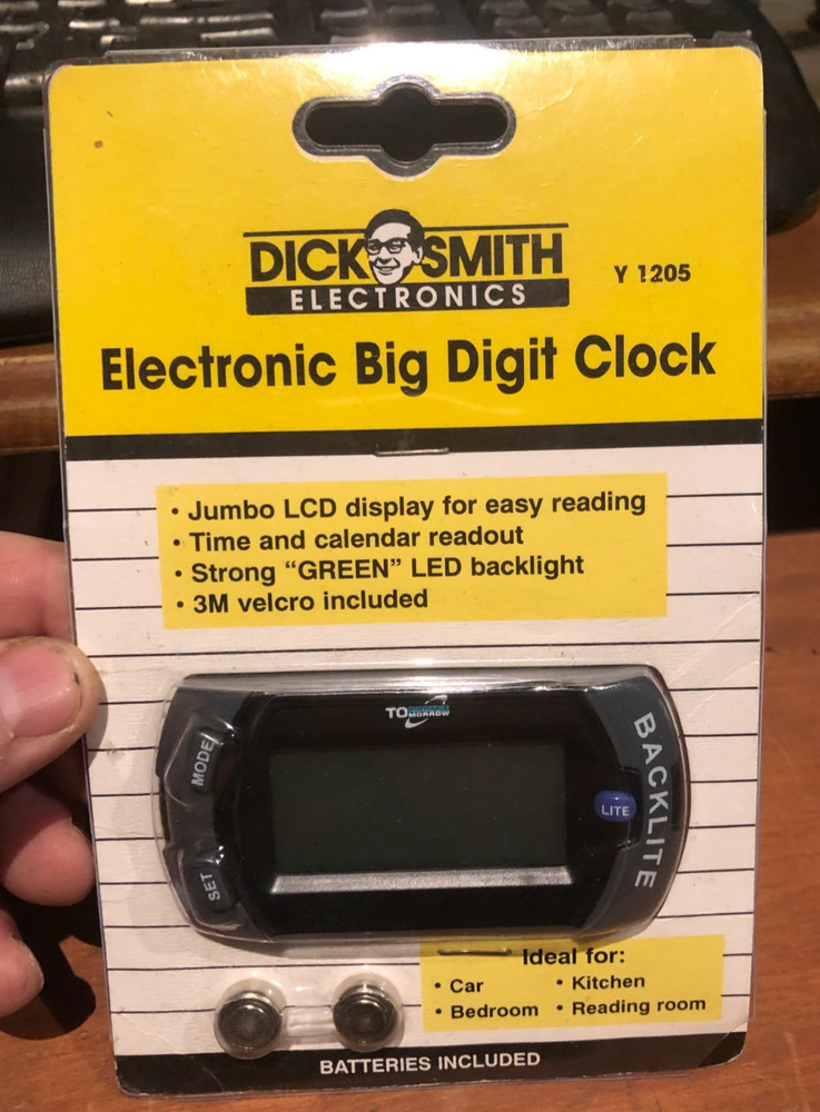 DICK SMITH Big Digit LCD Clock Date Time Car Dashboard Table Desk Portable